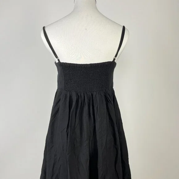 NWOT Farm Rio Linen Blend Black Sleeveless Mini Dress Size M - Picture 10 of 15